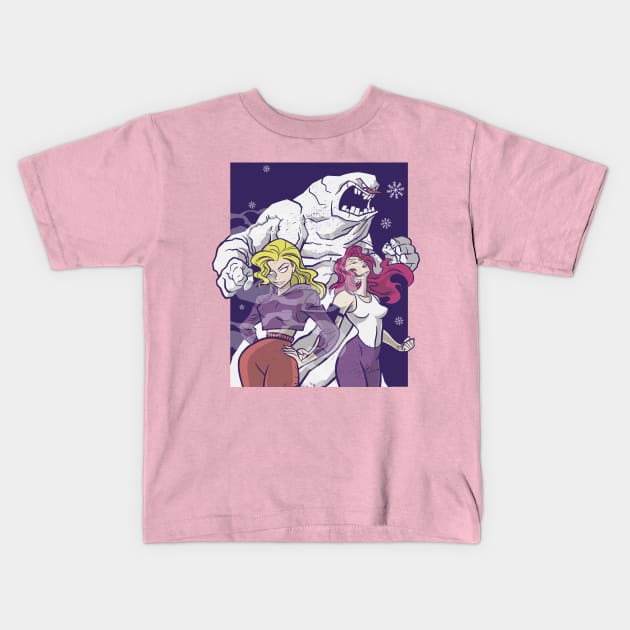 Snow Monster Kids T-Shirt by Safdesignx